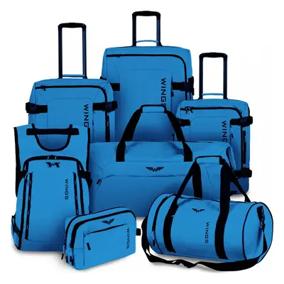 Modrá sada cestovních kufrů Rook 1809, Set of 7 suitcases Wings, Blue