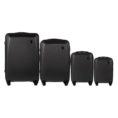 Tmavě šedá sada čtyř cestovních kufrů 0125, Luggage 4 sets (L,M,S,XS) Wings, Dark Grey