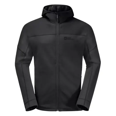 Černá pánská fleecová bunda Jack Wolfskin Hirschberg Hooded FZ M 1710881-6000