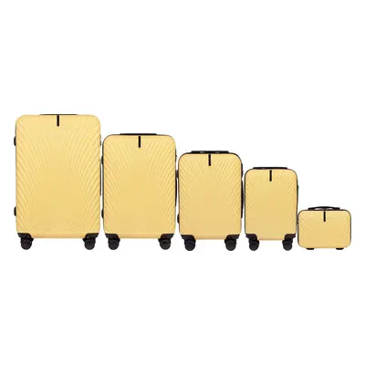 Světle žlutá sada cestovních kufrů WINGS SWAN SN120-5, Set of 5 suitcases (L,M,S,XS,BC) Wings AB