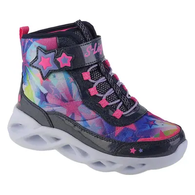 Barevné dívčí svítící kotníkové tenisky Skechers Twisty Brights - Sweet Starz 302690L-NVMT