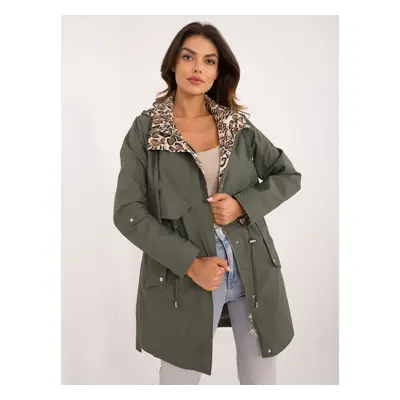 Tmavě zelená dámská přechodová parka MBM-KR-FH-117.25-dark green