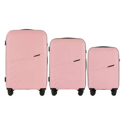 Světle růžová 3dílná Wings HPE01 3, Set of 3 Wings POLIPROPYLEN suitcases L,M,S Dusty Pink