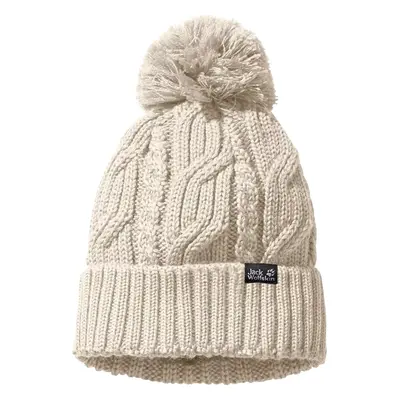 SMETANOVÁ DÁMSKÁ PLETENÁ ČEPICE JACK WOLFSKIN STORMLOCK POMPOM BEANIE 1905091-5045