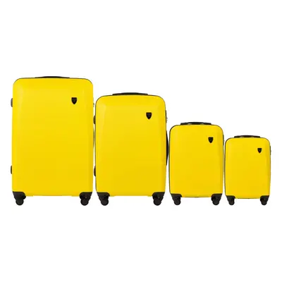 ŽLUTÁ SADA ČTYŘ CESTOVNÍCH KUFRŮ 0125, Luggage 4 sets (L,M,S,XS) Wings, Yellow