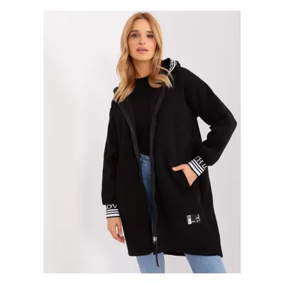 Černá dlouhá mikina na zip -RV-BL-9225.96P-black