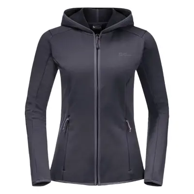 Černá dámská fleecová bunda s kapucí Jack Wolfskin Baiselberg Hooded FZ W 1710771-1388