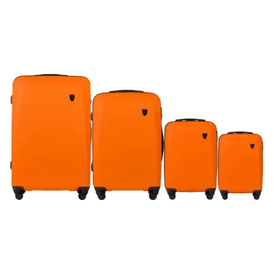 Oranžová sada čtyř cestovních kufrů 0125, Luggage 4 sets (L,M,S,XS) Wings, Orange