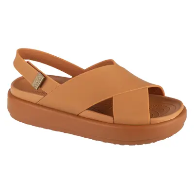 Karamelově hnědé dámské sandály Crocs Brooklyn Luxe Cross Strap 209407-2U3