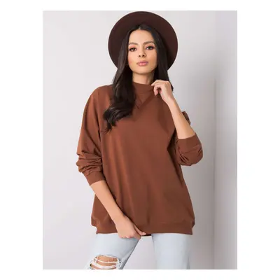 Hnědá oversized mikina RV-BL-5185.81P-brown