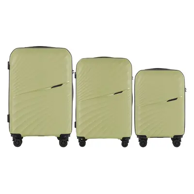 Olivově zelená 3dílná Wings HPE01 3, Set of 3 Wings POLIPROPYLEN suitcases L,M,S Olive Green