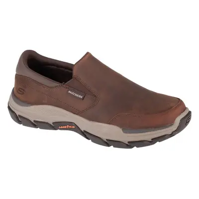 Hnědé kožené slip-on boty Skechers Respected - Calum 204480-CDB