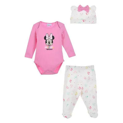 Růžový set Minnie - body, kalhoty, čepička