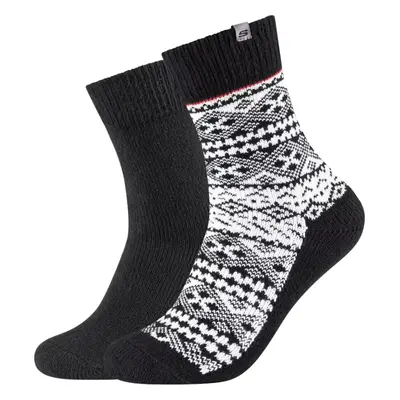 Bílo-černé pánské vánoční ponožky Skechers 2PPK Men Casual Fashion Jacquard Socks SK41049-9999