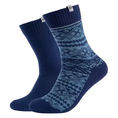 TMAVĚ MODRÉ PÁNSKÉ VÁNOČNÍ PONOŽKY SKECHERS 2PPK MEN CASUAL FASHION JACQUARD SOCKS SK41049-5501