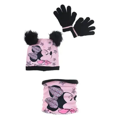 Růžový set s bambulkami Minnie Mouse