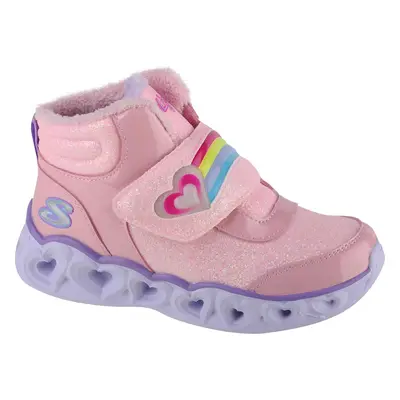 Pudrové dívčí svítící boty Skechers Heart Lights - Brilliant Rainbow 302669L-PKLV