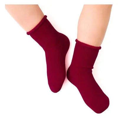 VÍNOVÉ DĚTSKÉ NEKOMPRESNÍ MERINO PONOŽKY ART.130 MD021, BURGUNDY - PRESSURE FREE