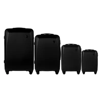 Černá sada čtyř cestovních kufrů 0125, Luggage 4 sets (L,M,S,XS) Wings, Black