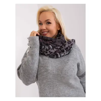 Tmavě šedý šátek s leopardím vzorem AT-KM-S-6121-dark grey