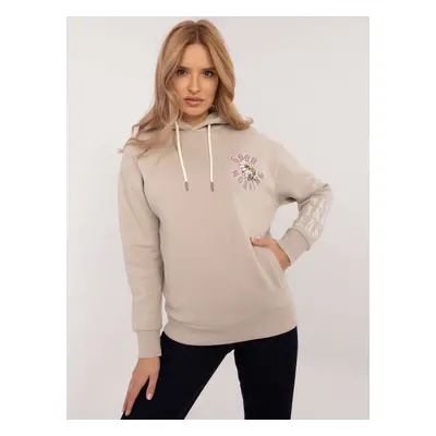 Dámská béžová mikina s potiskem D10600T02420K-beige