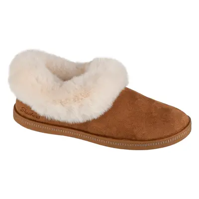 Hnědé dámské pantofle s kožíškem Skechers Cozy Campfire - Winter Nights 169012-CSNT