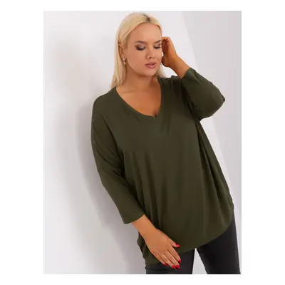 Khaki volná halenka -RV-BZ-5745.18-khaki