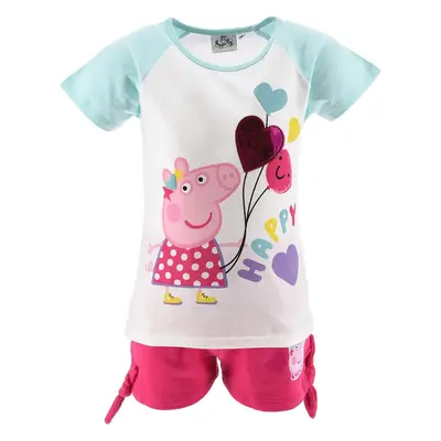 BÍLO-RŮŽOVÝ LETNÍ DÍVČÍ SET PEPPA PIG