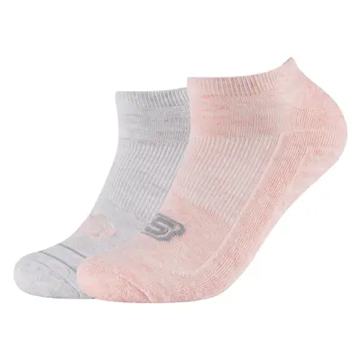 Růžovo-šedé dámské kotníkové ponožky *Skechers 2PPK Basic Cushioned Sneaker Socks SK43024-4281