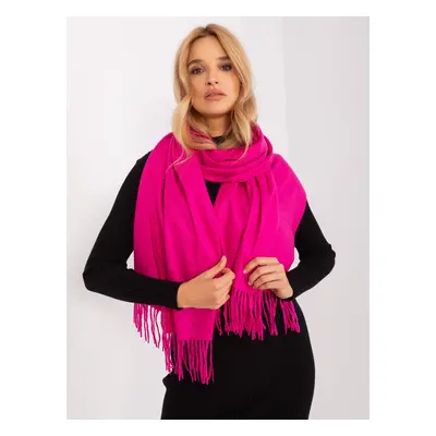 Tmavě růžová šála se střapcemi AT-SZ-23185.93P-dark pink