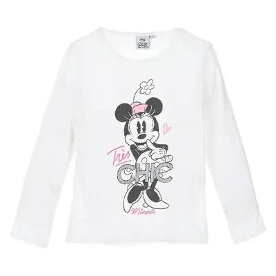 MINNIE MOUSE BÍLÉ DÍVČÍ TRIČKO S DLOUHÝMI RUKÁVY