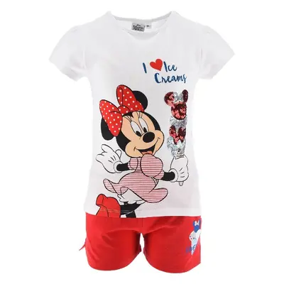 BÍLO-ČERVENÝ DÍVČÍ LETNÍ SET MINNIE MOUSE DISNEY