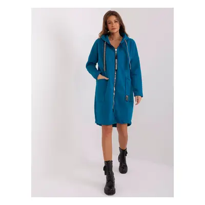 Modrá dlouhá mikina na zip RV-BL-6860-2.19X-blue