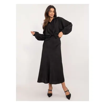 Černá elegantní maxi sukně se vzory DHJ-SD-19293.67-black