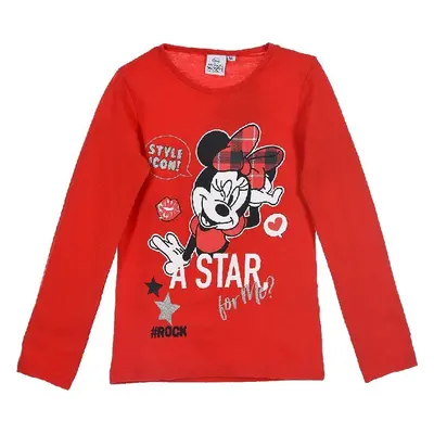 DISNEY MINNIE MOUSE ČERVENÉ TRIČKO S DLOUHÝM RUKÁVEM