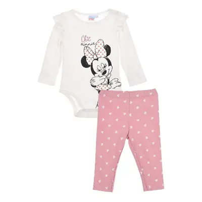 BÍLO-RŮŽOVÝ SET BODY A LEGÍNŮ MINNIE MOUSE