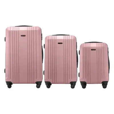 Rose gold sada cestovních kufrů KESTRAL KST01, Set of 3 suitcases (L,M,S) Wings, Rose gold