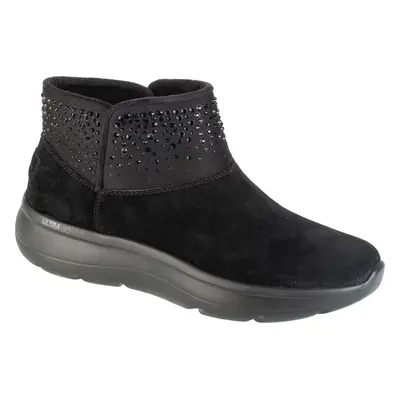 Černé semišové dámské kotníkové boty Skechers On-The-GO Encore - Winter Gleam 144849-BBK