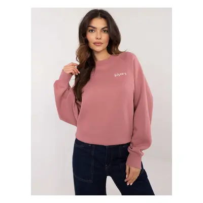 Růžová dámská zateplená mikina s nápisem D10600T02656B-pink