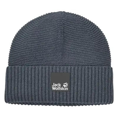 TMAVĚ ŠEDÁ PÁNSKÁ PLETENÁ ČEPICE JACK WOLFSKIN NATURE WOOL BEANIE 1910861-1268