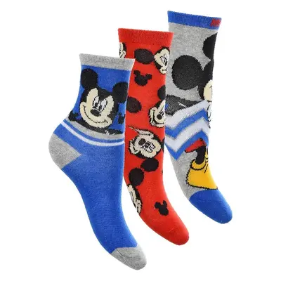 CHLAPECKÝ SET PONOŽEK MICKEY MOUSE - MODRÁ-ČERVENÁ-ŠEDÁ