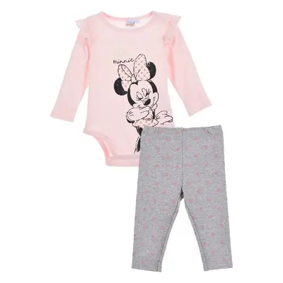 RŮŽOVO-ŠEDÝ SET BODY A LEGÍNŮ MINNIE MOUSE