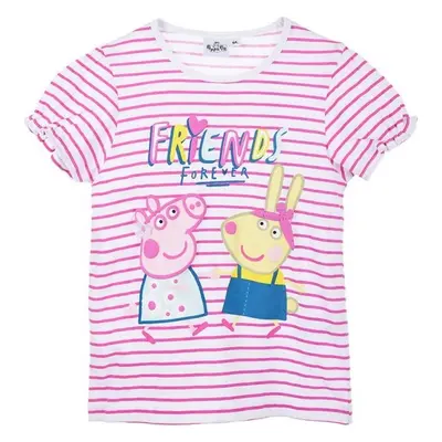 RŮŽOVÉ PRUHOVANÉ DÍVČÍ TRIČKO PEPPA PIG