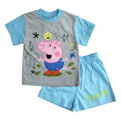 Světle modré krátké chlapecké pyžamo Peppa Pig