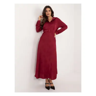 Vínová elegantní maxi sukně se vzory DHJ-SD-19293.67-bordo