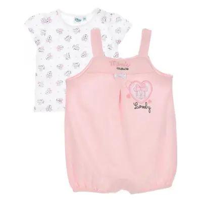 Disney Minnie Mouse dívčí růžový set tričko+overálek