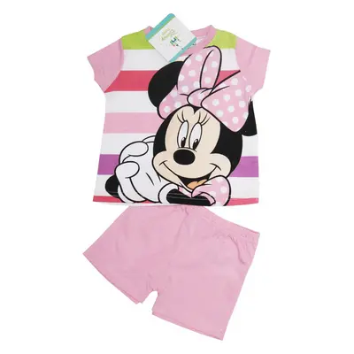 MINNIE DÍVČÍ RŮŽOVÝ LETNÍ SET TRIČKO + KRAŤASY