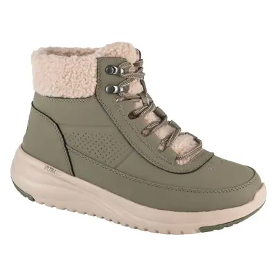 Khaki dámské zimní kotníkové tenisky Skechers On-The-Go Stellar - Alpine Adventure 144756-OLV