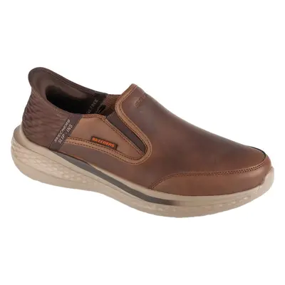 Hnědé pánské kožené tenisky Skechers Slip-Ins: Slade 205237-CDB