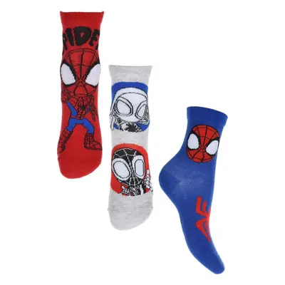 Sada tří párů chlapeckých ponožek Spidey a jeho úžasní přátelé - modrá/šedá/červená